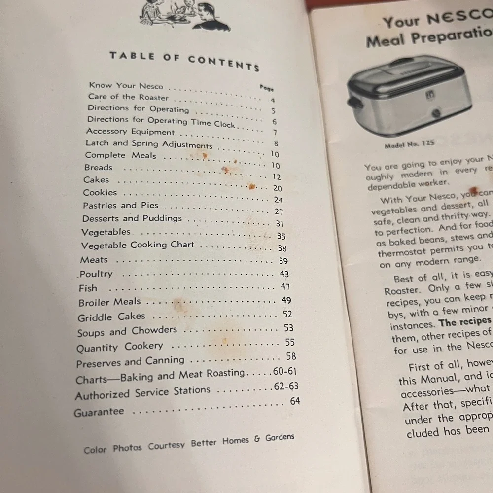 Vtg Nesco Nescomatic Cooking Recipe Book Instruction Manual Model 125 Roaster